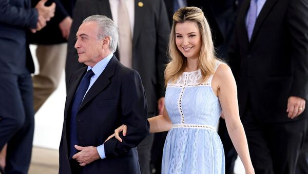 Президент Бразилии Мишел Темер с женой Марселой - Sputnik Србија