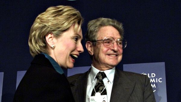 Хилари Клинтон и Џорџ Сорош 2002 - Sputnik Србија