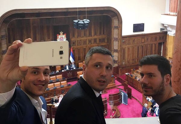 Иван Пернар, Бошко Обрадовић и Марко Милачић Иван Пернар, Бошко Обрадовић и Марко Милачић - Sputnik Србија