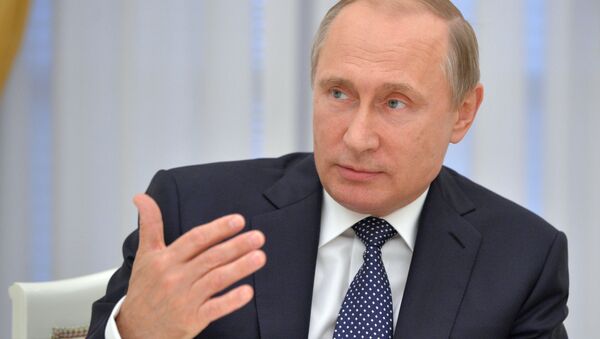 Prezident Rossii Vladimir Putin vo vremя vstreči v Kremle - Sputnik Srbija