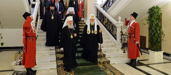 Patrijarh srpski Irinej i patrijarh ruski Kiril - Sputnik Srbija