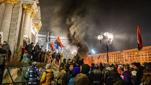 Godišnjica protesta na Majdanu, Kijev, Ukrajina - Sputnik Srbija