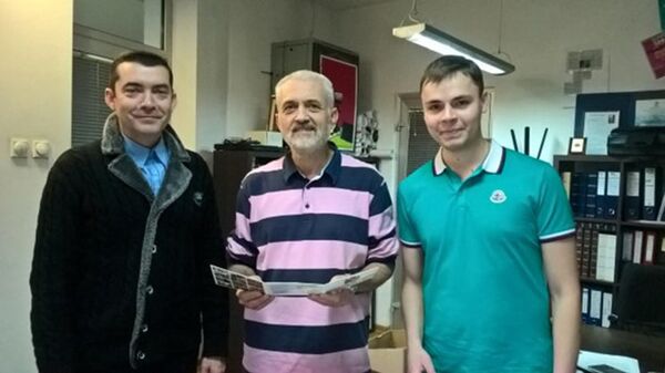 Сергеј Шчеглов, Нино Брајовић и Василиј Перевалов у УНС-у  - Sputnik Србија