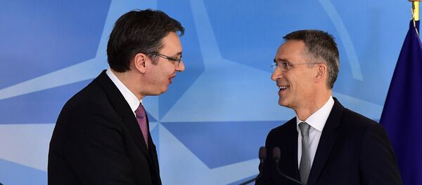 Aleksandar Vučić i Jens Stoltenberg Aleksandar Vučić i Jens Stoltenberg - Sputnik Srbija
