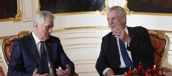 Томислав Николић и Милош Земан првог дана посете у Прагу. - Sputnik Србија