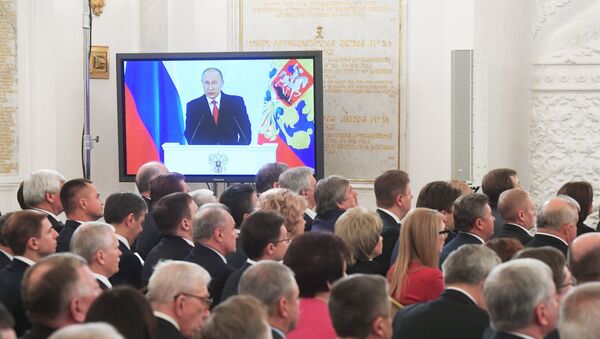 Godišnje obraćanje predsednika RF Vladimira Putina Federalnoj skupštini - Sputnik Srbija