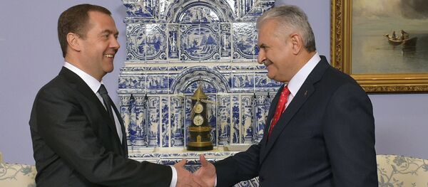 Премијер Русије Дмитриј Медведев и премијер Турске Бинали Јилдирим - Sputnik Србија