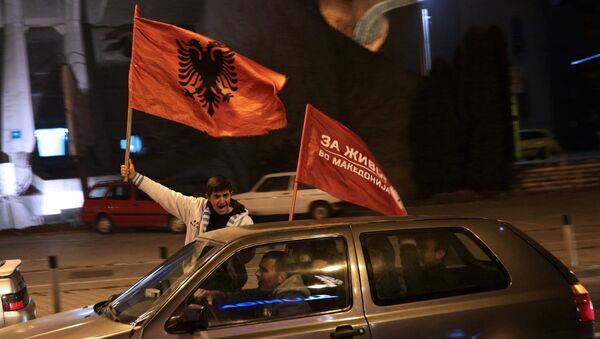 Pristalice opozicije na ulicama Skoplja - Sputnik Srbija