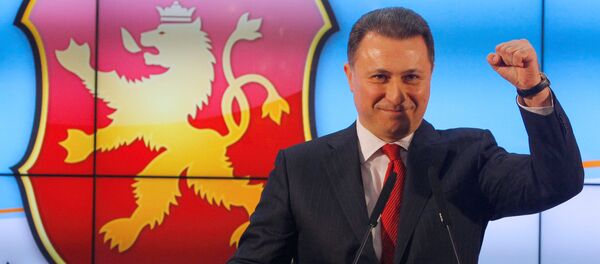 Никола Груевски, лидер ВМРО-ДПМНЕ после проглашења изборних резултата Никола Груевски, лидер ВМРО-ДПМНЕ после проглашења изборних резултата - Sputnik Србија