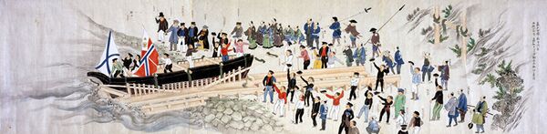 Репродукција свитка у јапанском стилу Долазак Путјатина Репродукција свитка у јапанском стилу Долазак Путјатина - Sputnik Србија