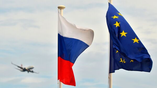 Zastave Rusije i EU - Sputnik Srbija