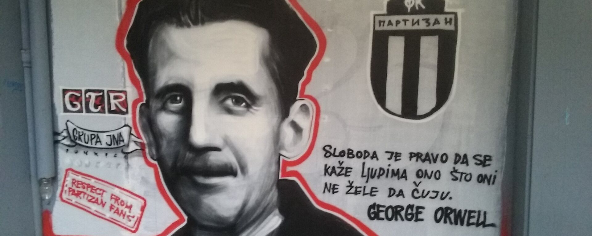 Mural Džordža Orvela u centru Beograda. - Sputnik Srbija, 1920, 26.12.2016