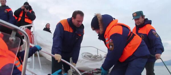 Spasioci u potrazi za telima poginulih u padu aviona Tu-154 u Crnom moru. - Sputnik Srbija