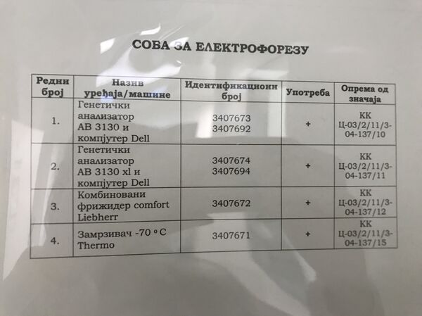 Детаљ из лабораторије Одељења за ДНК анализу Националног криминалистичко-техничког центра МУП-а Републике Србије. - Sputnik Србија