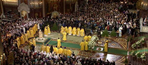Божићна служба у Храму Христа Спаса у Москви - Sputnik Србија