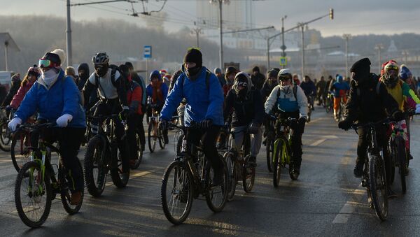 Druga zimska biciklistička trka u Moskvi - Sputnik Srbija