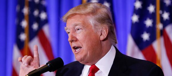 Доналд Трамп на конференцији 11. јануар 2017. године Доналд Трамп на конференцији 11. јануар 2017. године - Sputnik Србија