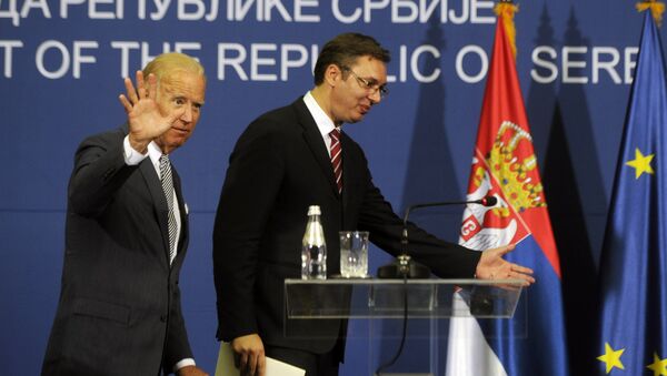 Potpredsednik SAD Džo Bajden i premijer Srbije Aleksandar Vučić - Sputnik Srbija