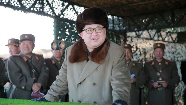 Лидер Северне Кореје Ким Џонг Ун посматра војне вежбе - Sputnik Србија