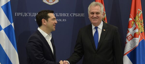 Premijer Grčke Aleksis Cipras i predsednik Srbije Tomislav Nikolić nakon sastanka u Palati Srbija u Beogradu - Sputnik Srbija