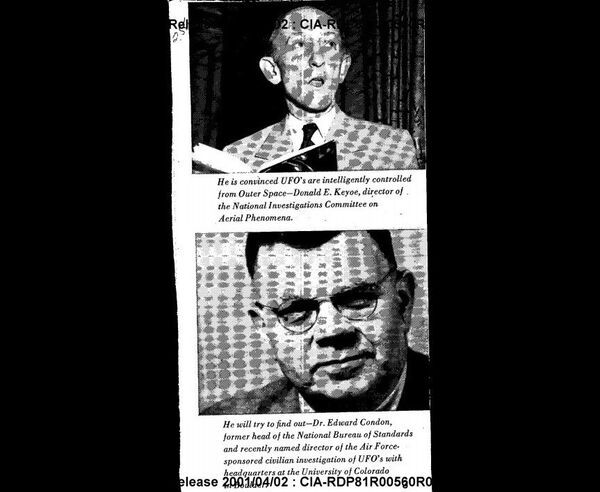 Бивши директор Националног истраживачког комитета за ваздушне феномене Доналд Кејо и нуклеарни физичар др Едвард Кондон - Sputnik Србија