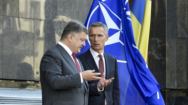 Generalni sekretar NATO-a Jens Stoltenberg i predsednik Ukrajine Petro Porošenko - Sputnik Srbija