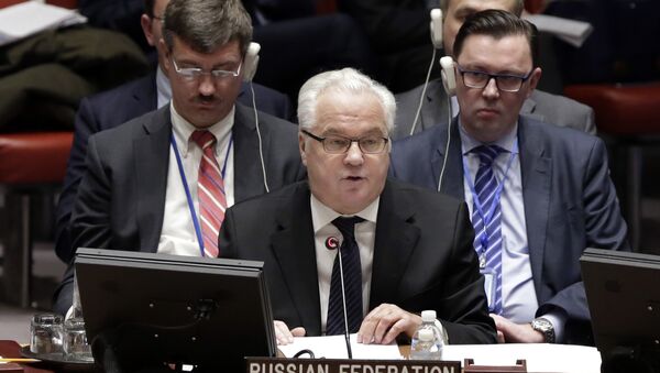 Стални представник Русије у УН Виталиј Чуркин на заседању Савета безбедности УН - Sputnik Србија