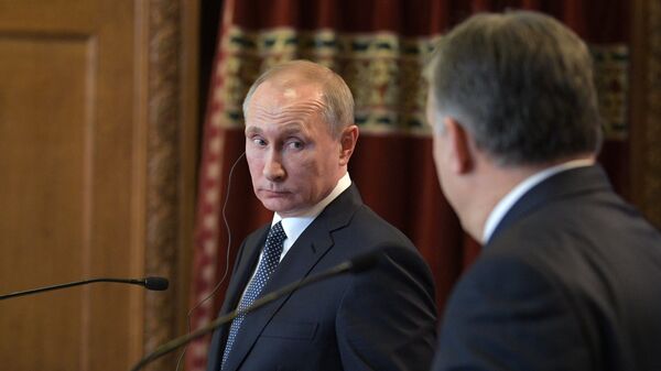 Председник Русије Владимир Путин и премијер Мађарске Виктор Орбан у Будимпешти - Sputnik Србија