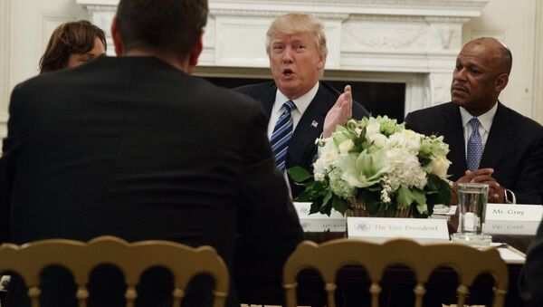 Председник САД Доналд Трамп током састанка у Белој кући у Вашингтону - Sputnik Србија