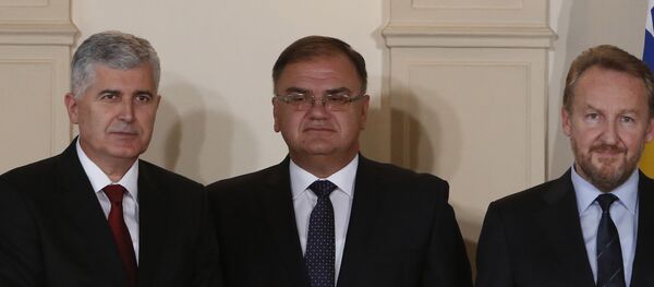 Драган Човић, Младен Иванић и Бакир Изетбеговић, Драган Човић, Младен Иванић и Бакир Изетбеговић, - Sputnik Србија