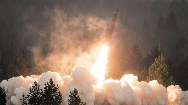 An exhibition missile launch from the Tochka-U tactical complex. (File) - Sputnik Srbija
