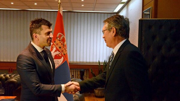 Mistar odbrane Zoran Đorđević i ambasador RF u Beogradu Aleksandar Čepurin - Sputnik Srbija