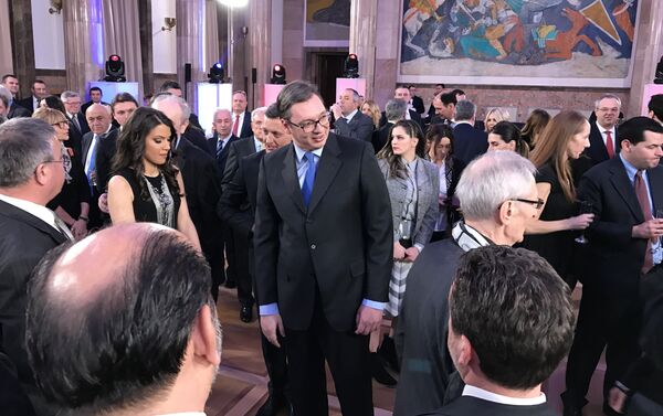 Premijer Srbije Aleksandar Vučić na prijemu u Predsedništvu povodom Dana državnosti - Sputnik Srbija
