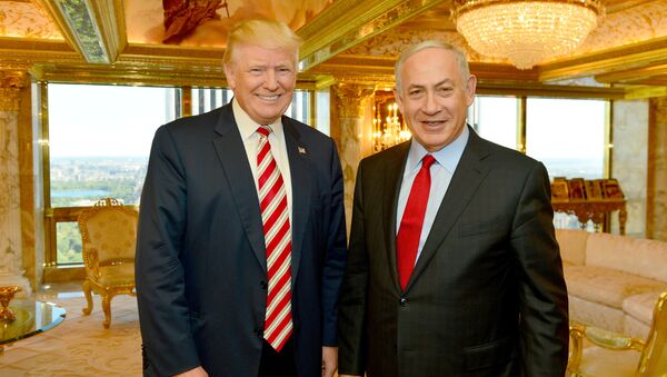 Израелски председник Бењамин Нетанијаху и председник САД Доналд Трамп у Њујорку - Sputnik Србија