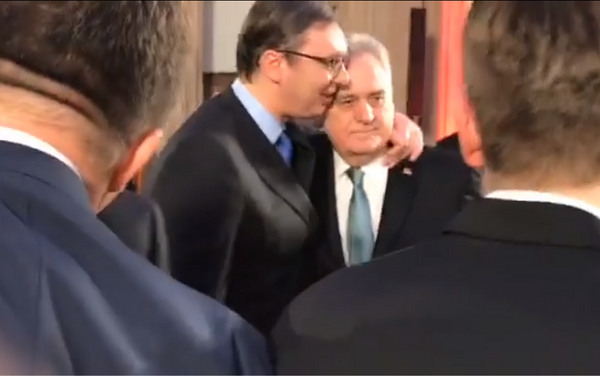 Aleksandar Vučić i Tomislav Nikolić na prijemu povodom Dana državnosti u Predsedništvu Srbije - Sputnik Srbija