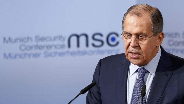Ministar spoljnih poslova Rusije Sergej Lavrov na Minhenskoj konferenciji o bezbednosti - Sputnik Srbija