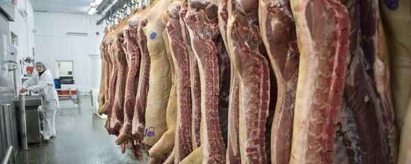 Klanica u proizvodnom kompleksu Omska slanina u Omskoj oblasti - Sputnik Srbija