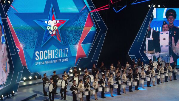 Akademski ansambl pesme i igara ruske vojske Aleksandrov na otvaranju Trećih zimskih vojnih igara u Sočiju - Sputnik Srbija