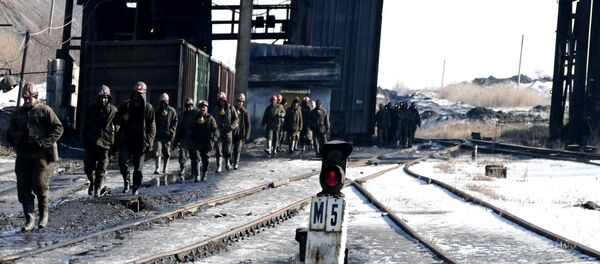 Рудари рудника С. М. Киров компаније Макејевугаљ - Sputnik Србија