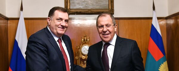 Председник Републике Српске Милорад Додик и министар спољних послова Русије Сергеј Лавров / - Sputnik Србија