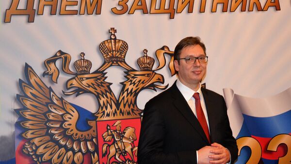 Aleksandar Vučić na proslavi Dana oslobodioca otadžbine u Ruskoj ambasadi - Sputnik Srbija