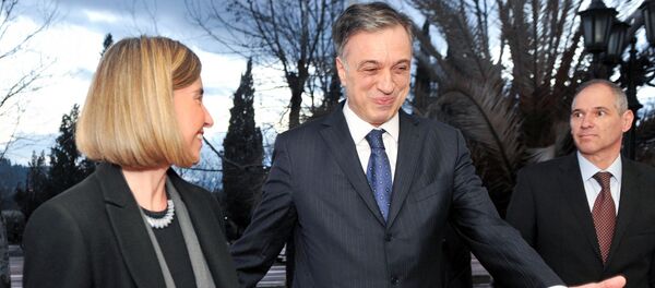 Висока представница ЕУ за спољну политику Федерика Могеринии председник Црне Горе Филип Вујановић - Sputnik Србија