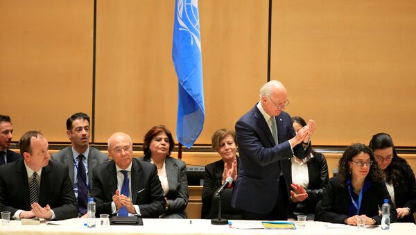 Specijalni izaslanik UN za Siriju Stafan de Mistura na međusirijskim pregovorima u Ženevi - Sputnik Srbija