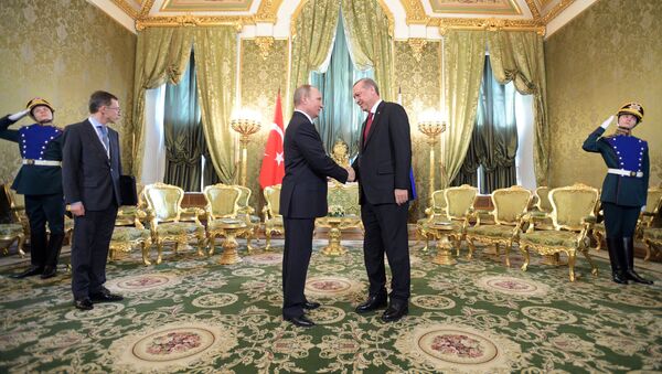 Predsednik Rusije Vladimir Putin i predsednik Turske Redžep Tajip Erdogan - Sputnik Srbija