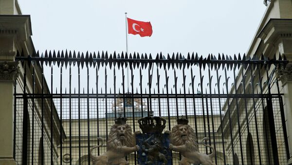 Turska zastava na konzulatu Holandije u Istanbulu - Sputnik Srbija