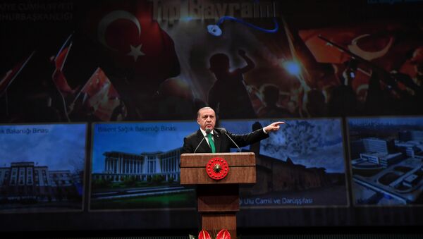 Председник Турске Реџеп Тајип Ердоган на митингу у Анкари - Sputnik Србија