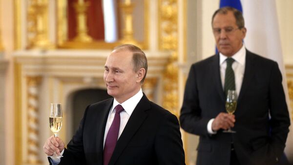 Председник РФ Владимир Путин и министар спољних послова Русије Сергеј Лавров - Sputnik Србија