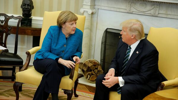 Anegla Merkel i Donald Tramp - Sputnik Srbija