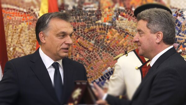 Премијер Мађарске Виктор Орбан и председник Македоније Ђорђе Иванов - Sputnik Србија