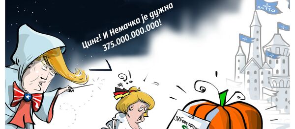 Трамп тражи Меркеловој 400 милијарди долара - Sputnik Србија